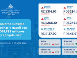 Gobierno subsidia gasolinas y gasoil con RD$1,793 millones y congela GLP Gobierno subsidia gasolinas y gasoil con RD$1,793 millones y congela GLP