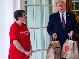 Repartidora que llevó McDonald's a Trump paga tratamiento de su esposo