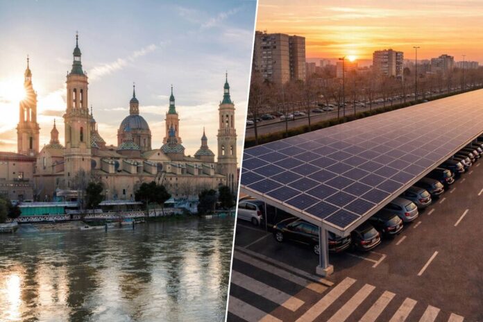 Zaragoza ha tenido una idea para los coches aparcados al sol que se vuelven un horno: montarles un panel solar encima