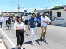 David Collado supervisa intervención  playa El Faro de San Pedro Macorís