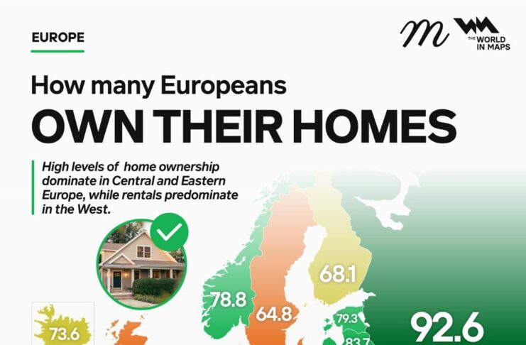 Alemania vs. Rumanía: el mapa de la vivienda en propiedad que cuenta la historia de las dos Europas