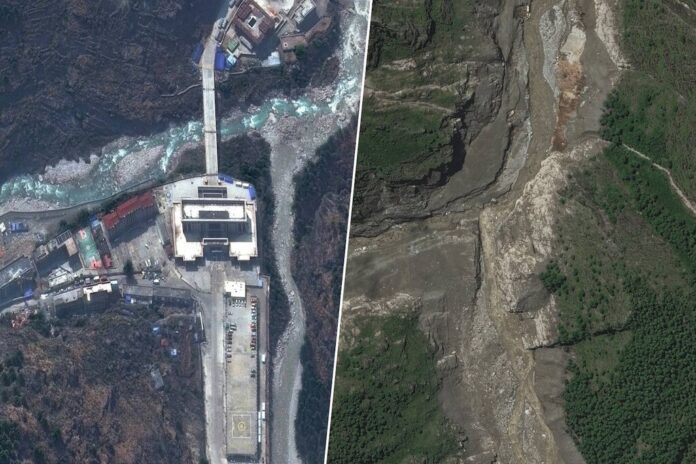Así borró un glaciar en solo 7 minutos la frontera entre Nepal y China: el antes y el después, visto por satélite