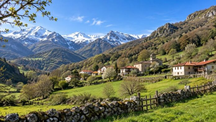 Venden un pueblo entero con 14 casas y una iglesia en una finca de 770 hectáreas, muy bien comunicado