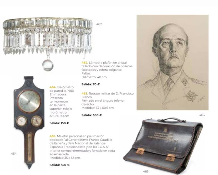 Han subastado objetos del Pazo de Meirás y, para sorpresa de nadie, los nostálgicos de Franco se han vuelto locos